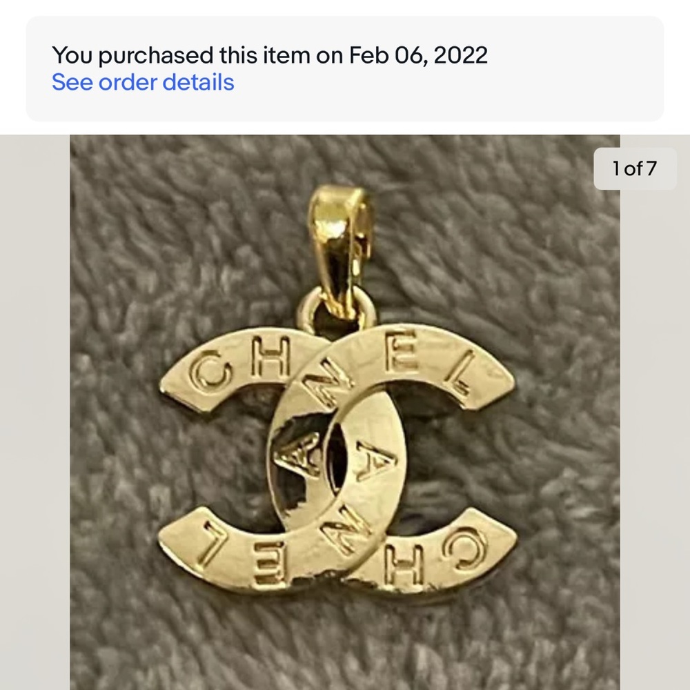 Repurposed Authentic Chanel zipper pull. Pendant only